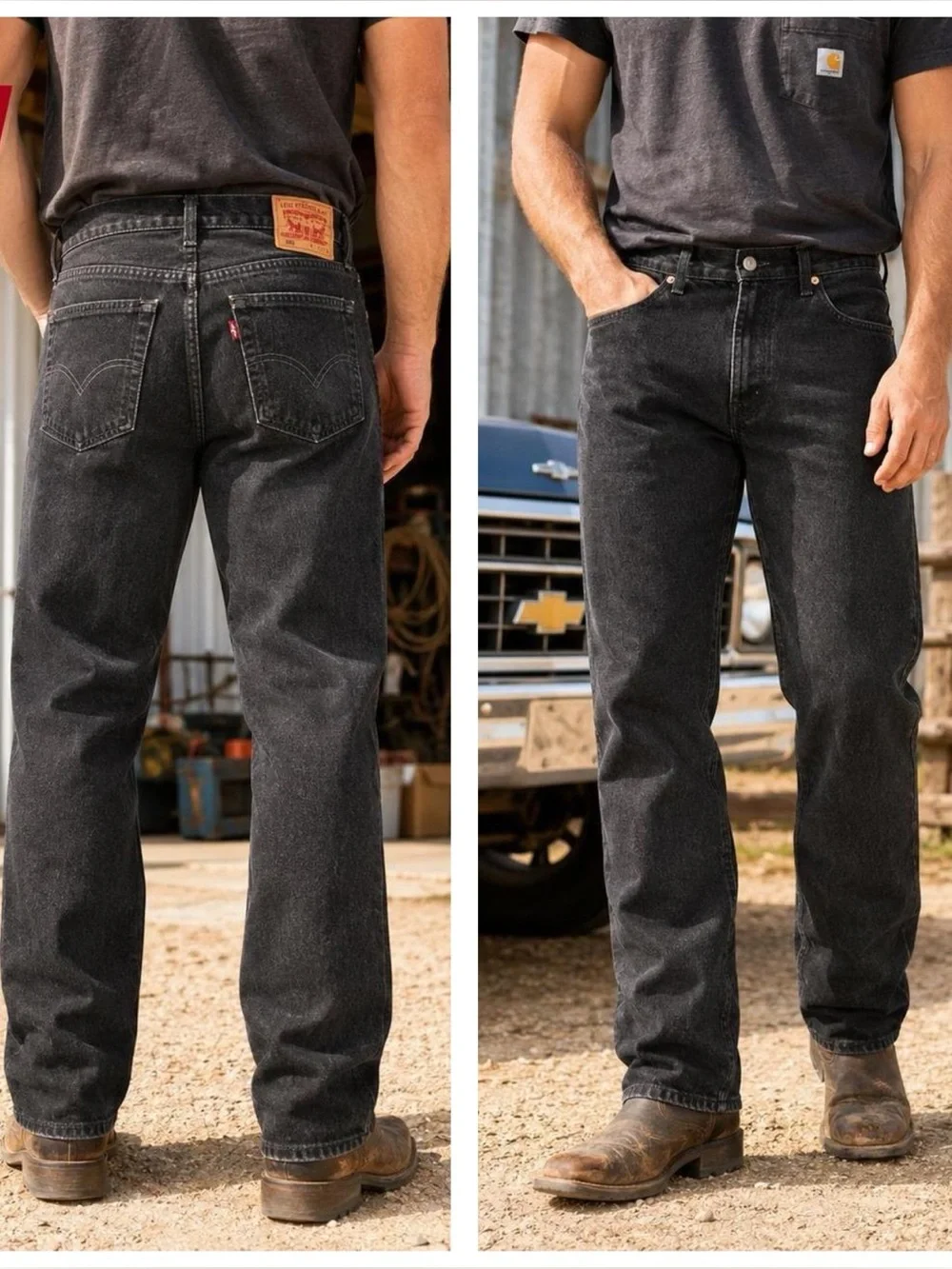 Levi Black 505 Regular Fit Jeans 38x34